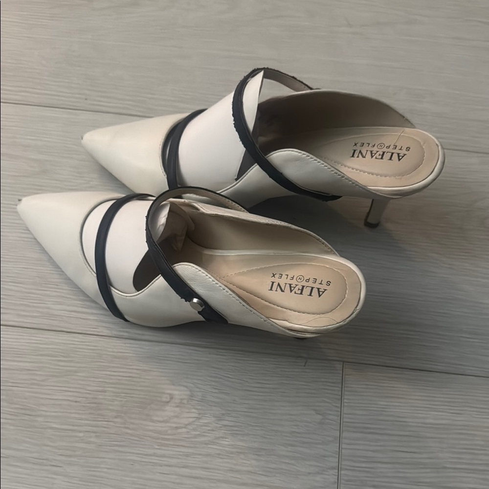 Alfani White and Black Heels with Classic Elegance